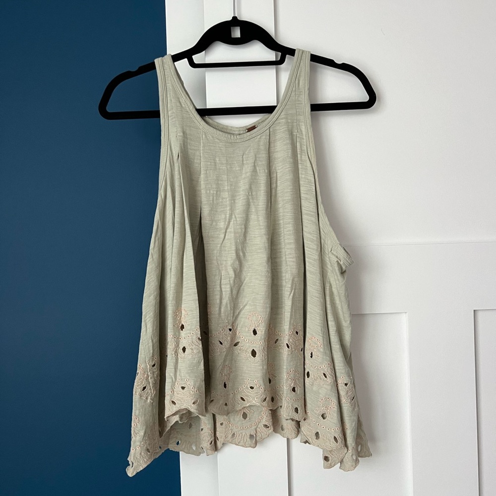 Free People Light Green Cut Out Tank
